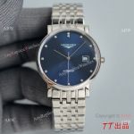 AAA Copy Longines Elegant Sunray Blue Diamond Dial Stainless Steel 8215 Movement